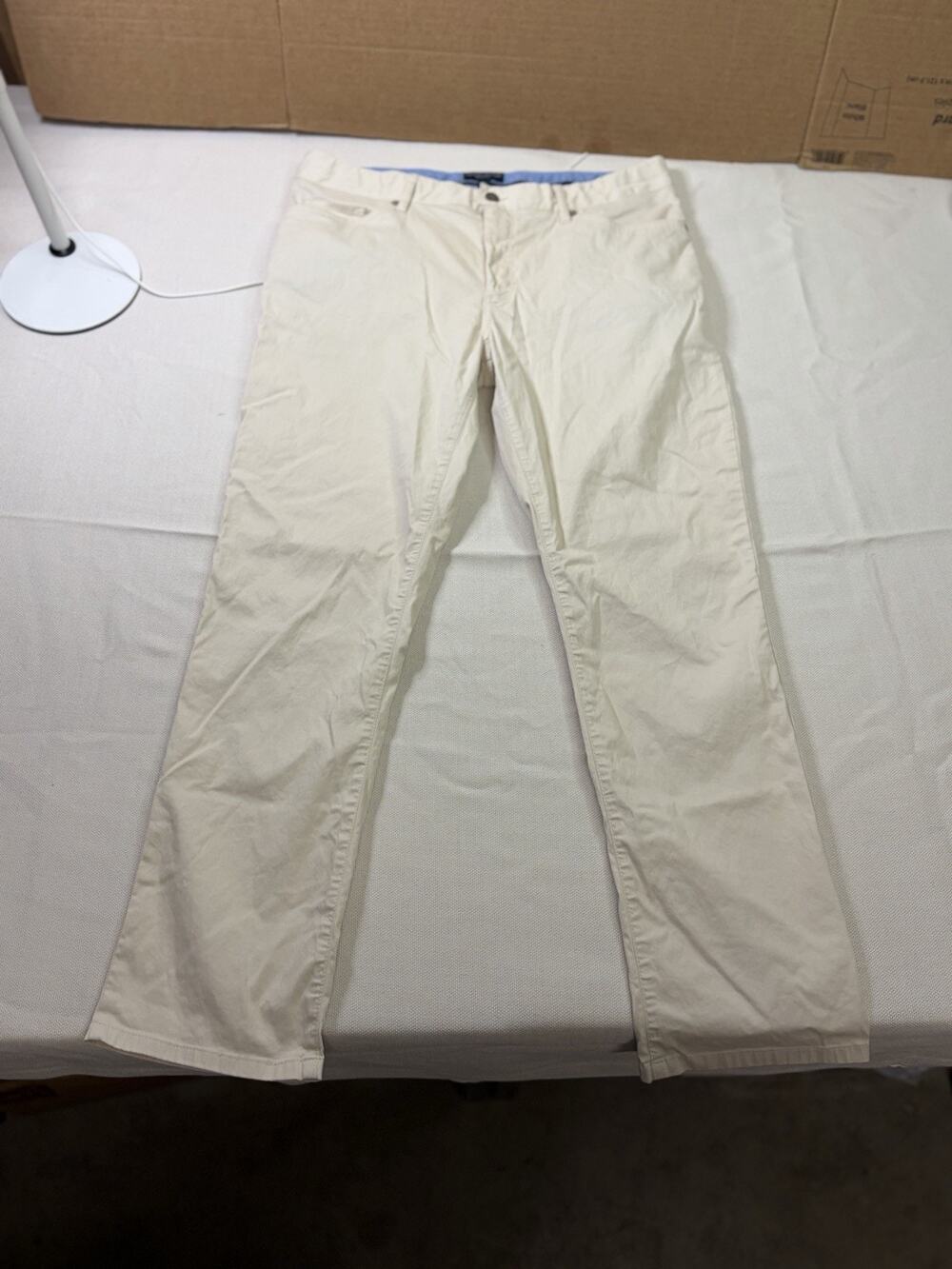 Peter Millar Collection Pants Mens 36x28 Beige Perfect Poplin Silk Blend Golf